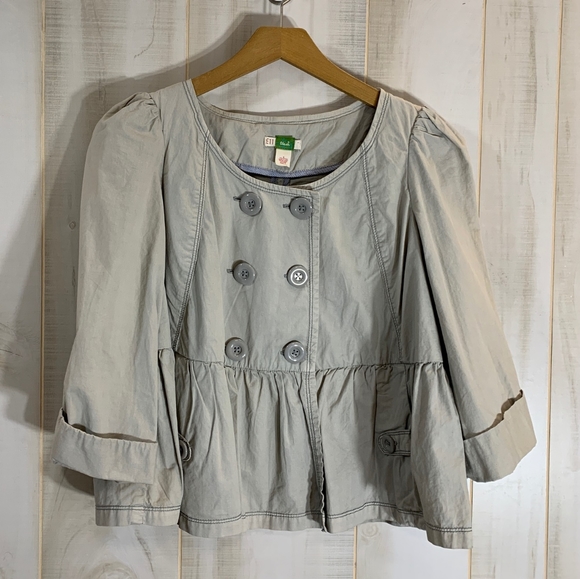Anthropologie Jackets & Blazers - Ett Twa Anthro Gray Swing Cropped Jacket 6 Trench